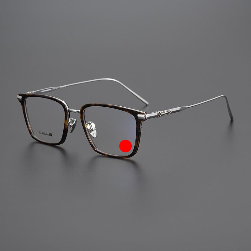 Chrome Hearts Style Retro Black Square Glasses – Ultra - Light Pure Titanium Full Rim Eyeglass Frame for Men & Women - HP eyeglasses