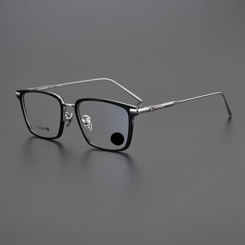Chrome Hearts Style Retro Black Square Glasses – Ultra - Light Pure Titanium Full Rim Eyeglass Frame for Men & Women - HP eyeglasses
