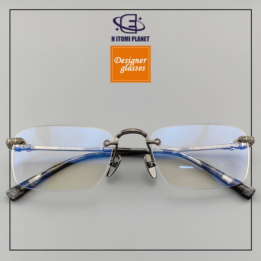 Chrome Hearts Style Rimless Glasses for Men - Pure Titanium Frame - EO - 8085 - HP eyeglasses