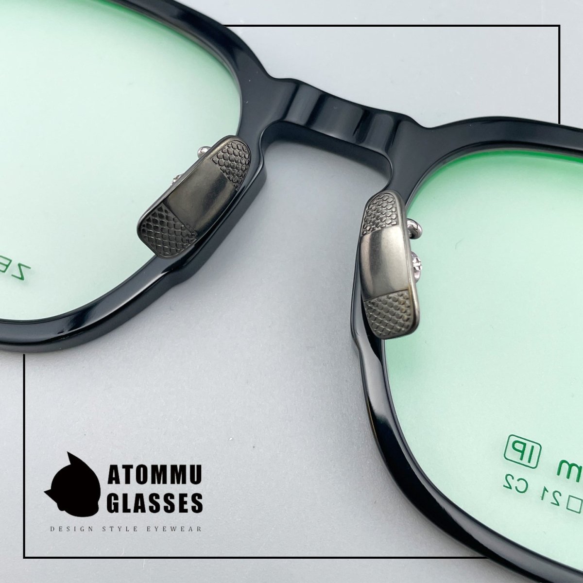 Classic Round Square Acetate Glasses Frame with Pure Titanium Plated Temples – 5007 - HP eyeglasses