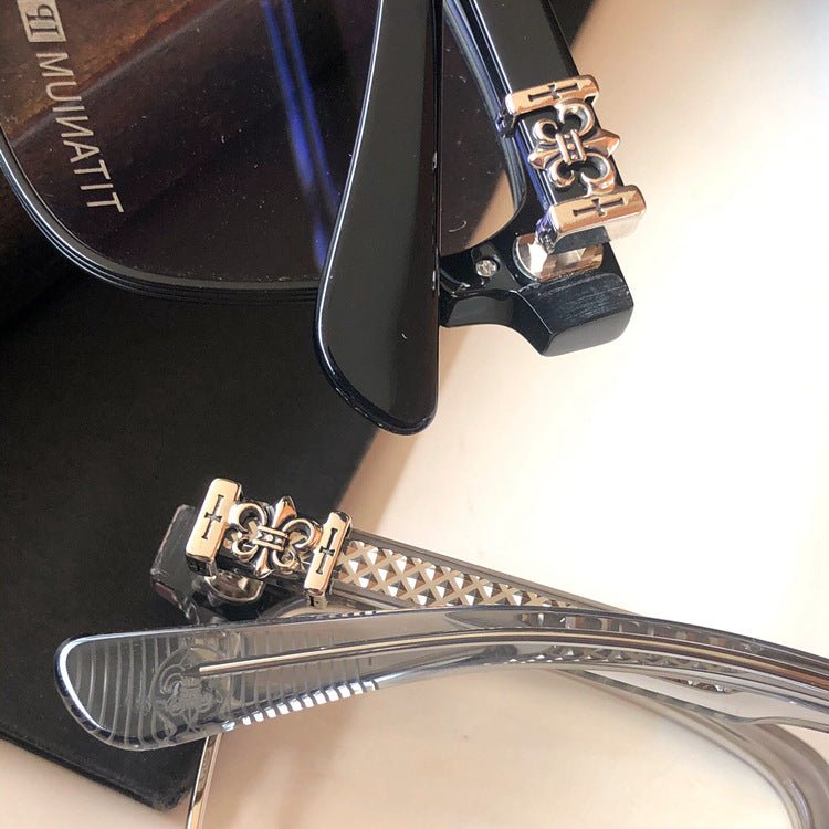 Fashion Pure Titanium Browline Semi - Rimless Optical Glasses with Acetate Frame – CH8084 - HP eyeglasses