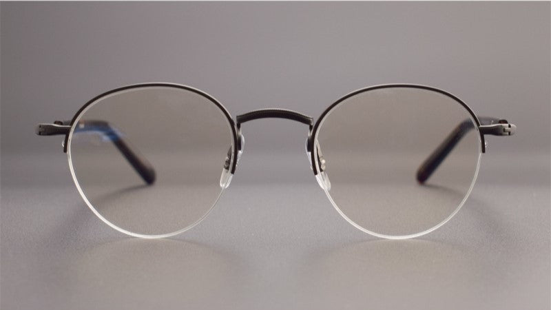 GMS - 110 Titanium Semi - Rimless Round Glasses – MASUNAGA Same Style - HP eyeglasses