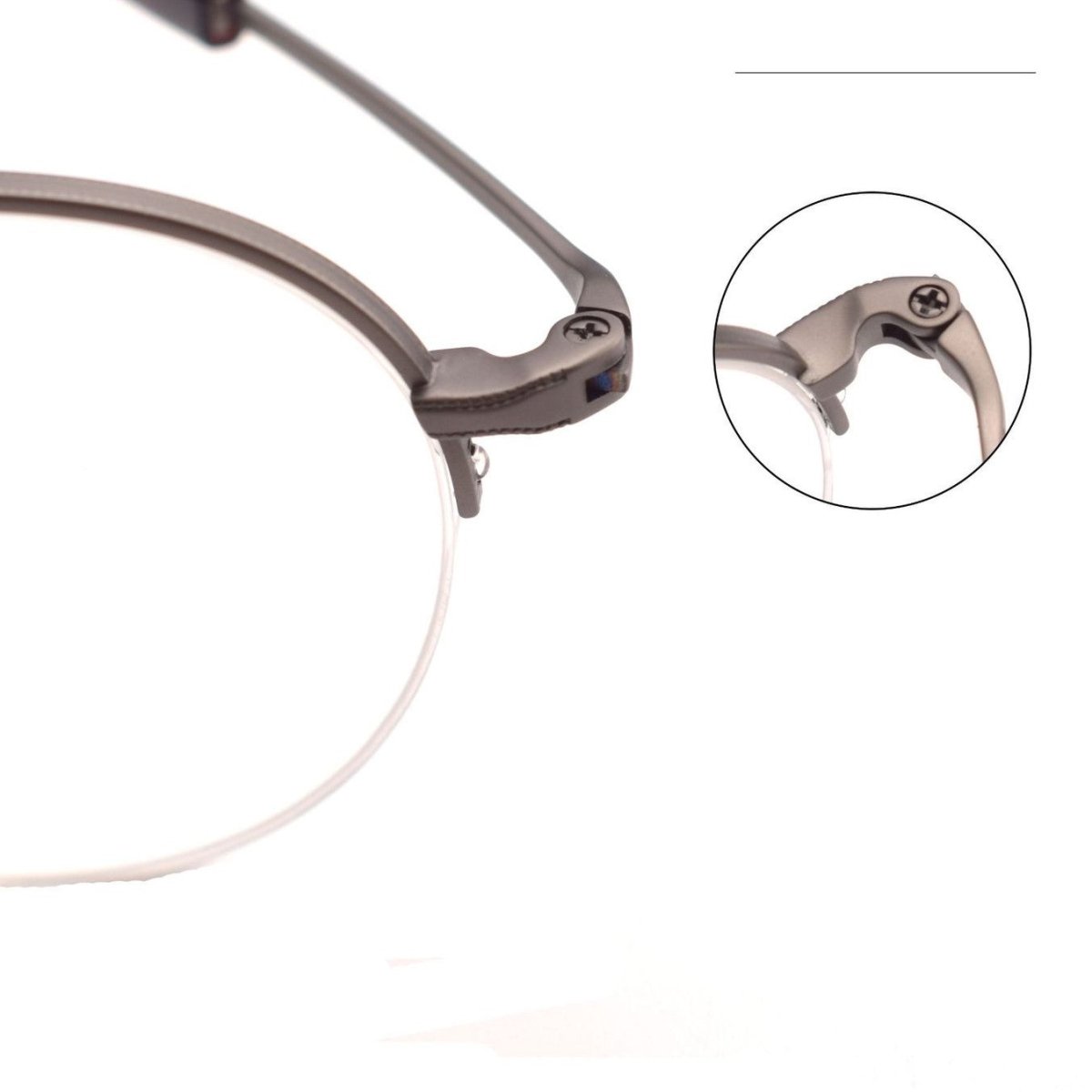 GMS - 110 Titanium Semi - Rimless Round Glasses – MASUNAGA Same Style - HP eyeglasses