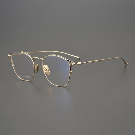 Gothic - Inspired Lightweight Titanium Full Rim Eyeglass Frame | Cross Engraving – Minimalist Luxury Design - HP eyeglasses