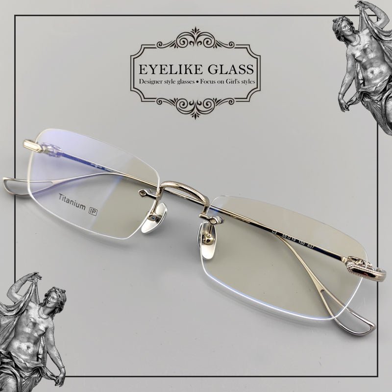 Gothic - Style Rimless Pure Titanium Glasses | Unisex Chrome Hearts - Inspired Frames - EO - 637 - HP eyeglasses