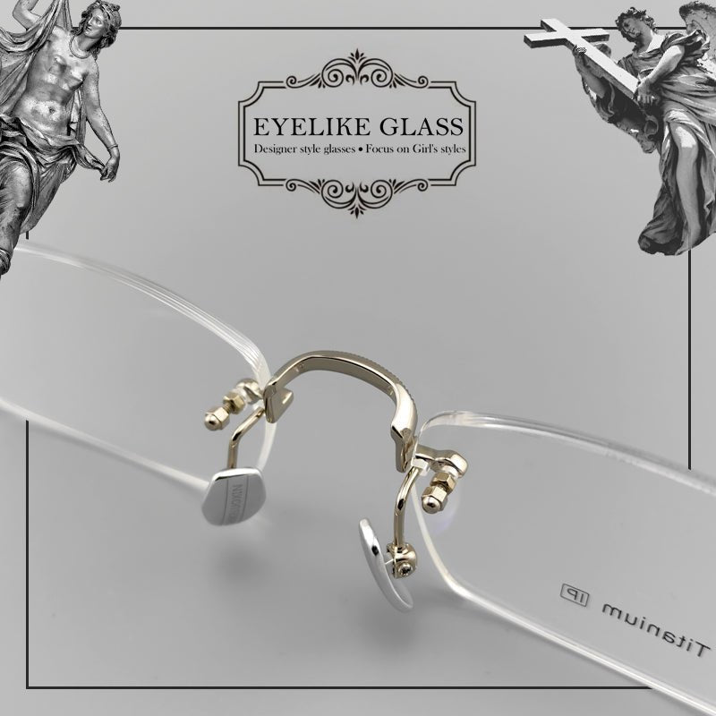 Gothic - Style Rimless Pure Titanium Glasses | Unisex Chrome Hearts - Inspired Frames - EO - 637 - HP eyeglasses