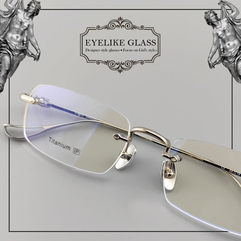 Gothic - Style Rimless Pure Titanium Glasses | Unisex Chrome Hearts - Inspired Frames - EO - 637 - HP eyeglasses
