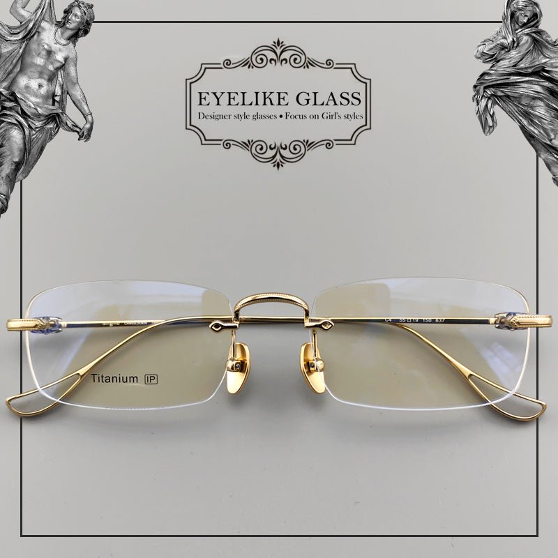 Gothic - Style Rimless Pure Titanium Glasses | Unisex Chrome Hearts - Inspired Frames - EO - 637 - HP eyeglasses