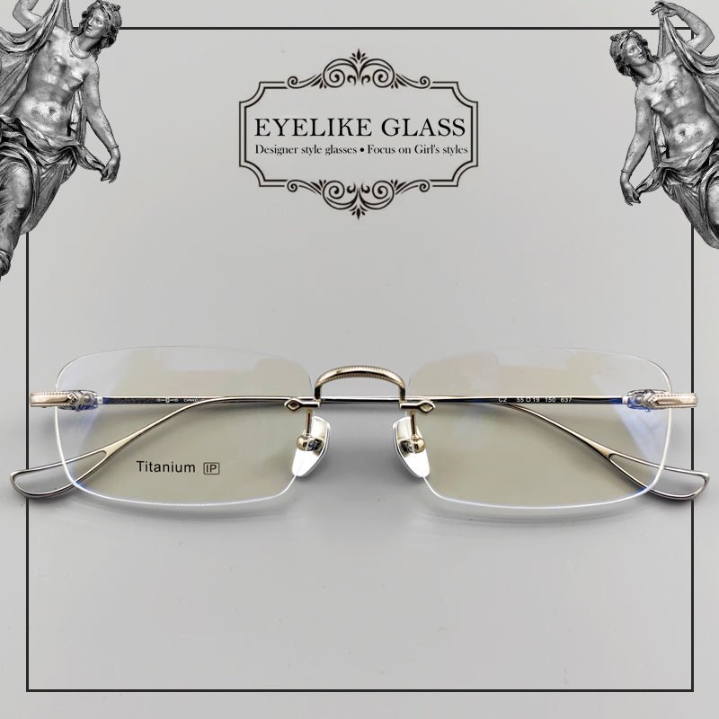 Gothic - Style Rimless Pure Titanium Glasses | Unisex Chrome Hearts - Inspired Frames - EO - 637 - HP eyeglasses