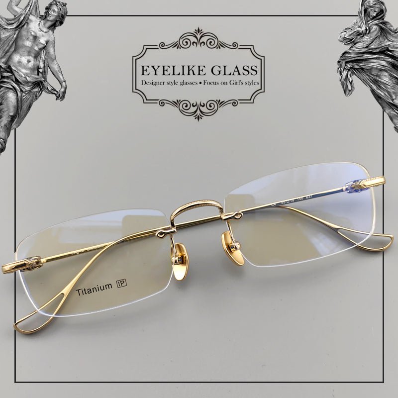 Gothic - Style Rimless Pure Titanium Glasses | Unisex Chrome Hearts - Inspired Frames - EO - 637 - HP eyeglasses