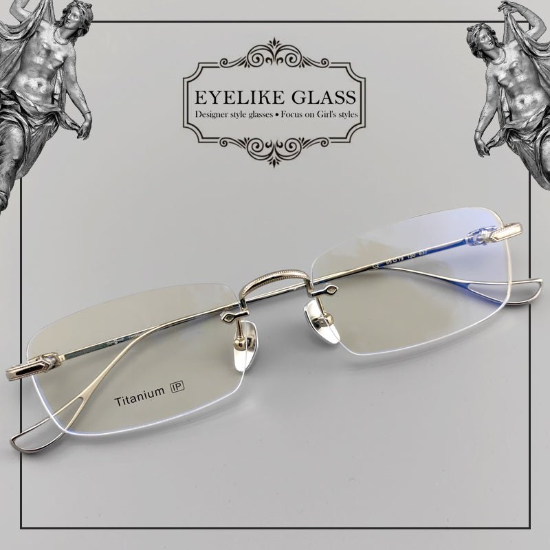 Gothic - Style Rimless Pure Titanium Glasses | Unisex Chrome Hearts - Inspired Frames - EO - 637 - HP eyeglasses