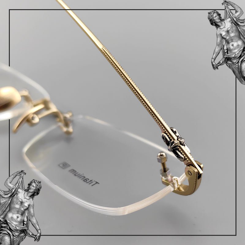 Gothic - Style Rimless Pure Titanium Glasses | Unisex Chrome Hearts - Inspired Frames - EO - 637 - HP eyeglasses