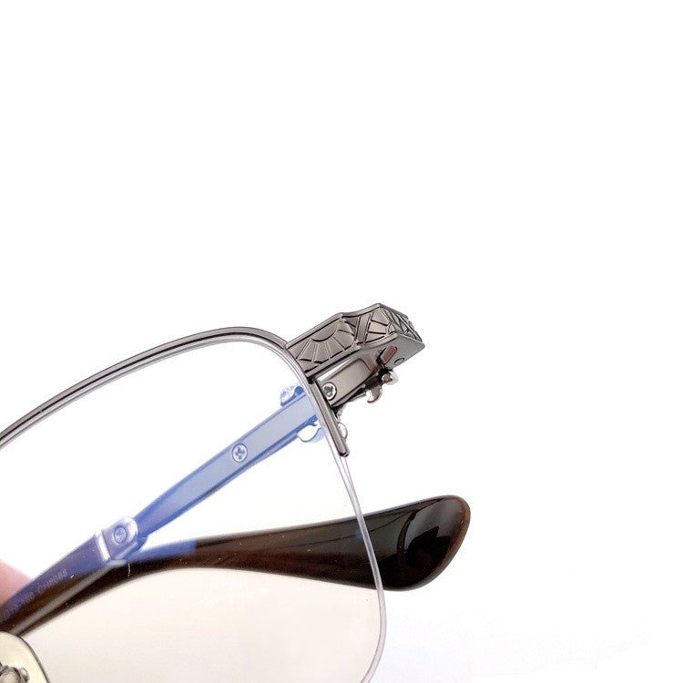 Gothic Titanium Semi-Rimless Square Glasses for Men & Women – CH8088 - HP eyeglasses