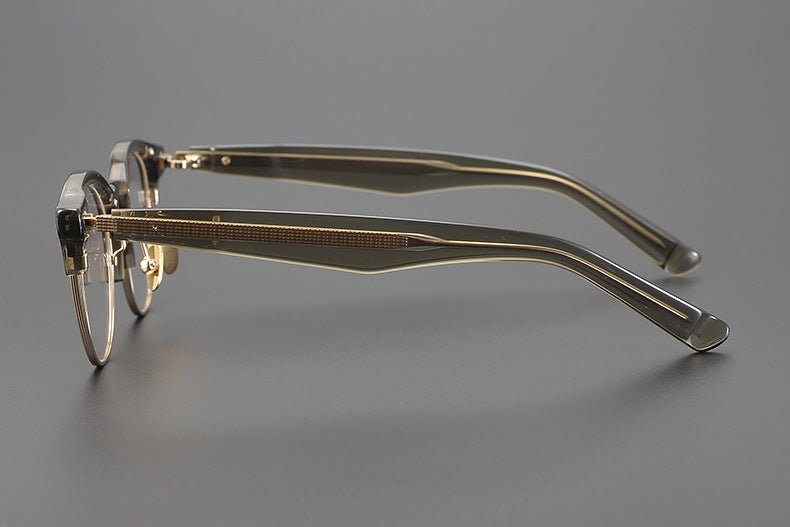 Handcrafted Japanese Browline Glasses – Premium Acetate & Titanium Semi - Round Frame with Reverse - R Hinge, High - Index Optical Eyeglasses for Men & Women - HP eyeglasses