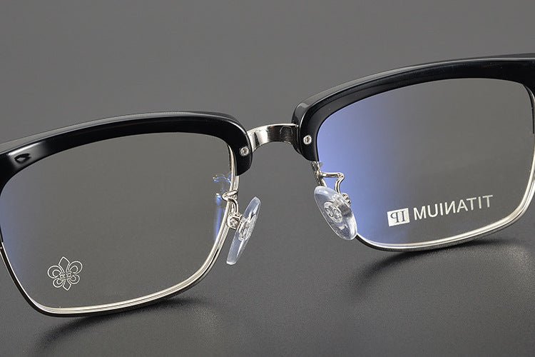 Heavy Duty Titanium Browline Glasses for Men | Sculpted Full Rim Optical Frames | Prescription & Blue Light Ready Eyewear CH8206 - HP eyeglasses