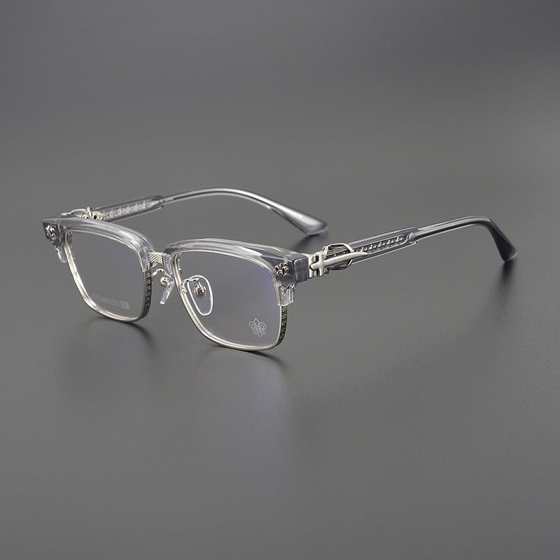 Heavy Duty Titanium Browline Glasses for Men | Sculpted Full Rim Optical Frames | Prescription & Blue Light Ready Eyewear CH8206 - HP eyeglasses