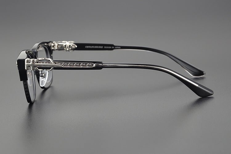 Heavy Duty Titanium Browline Glasses for Men | Sculpted Full Rim Optical Frames | Prescription & Blue Light Ready Eyewear CH8206 - HP eyeglasses