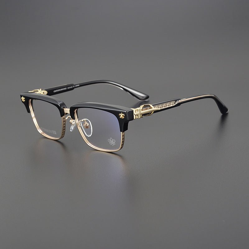 Heavy Duty Titanium Browline Glasses for Men | Sculpted Full Rim Optical Frames | Prescription & Blue Light Ready Eyewear CH8206 - HP eyeglasses