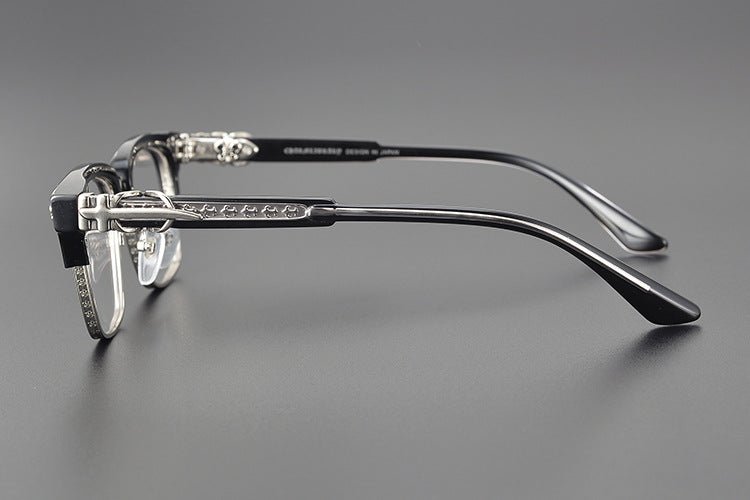 Heavy Duty Titanium Browline Glasses for Men | Sculpted Full Rim Optical Frames | Prescription & Blue Light Ready Eyewear CH8206 - HP eyeglasses