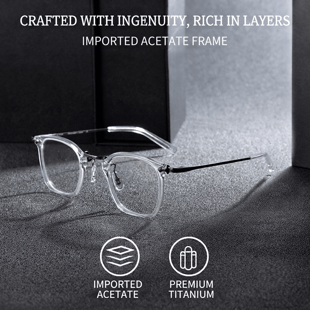 Japanese Designer Small Square Acetate Eyeglasses with Titanium Hinges | Vintage Full Rim Optical Frame EO-806 - HP eyeglasses