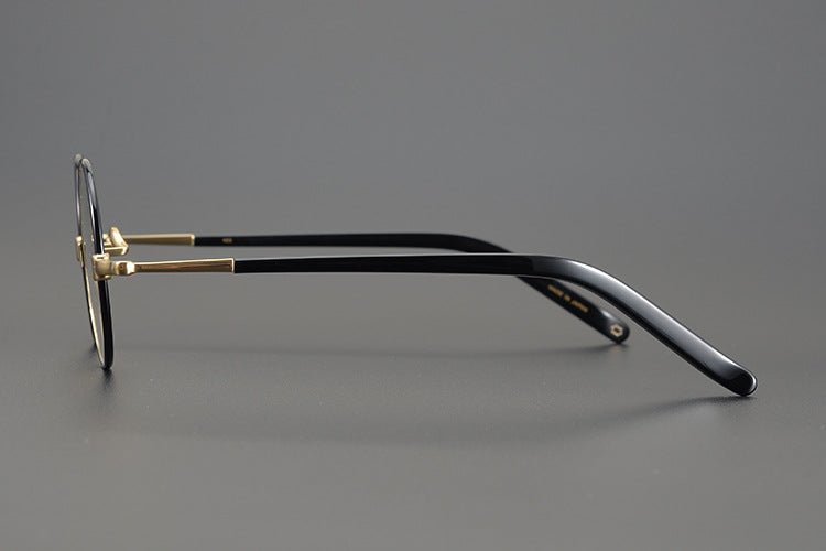 KMN103 Japanese Handmade Round Eyeglasses | Pure Titanium Frame with Integrated Nose Pads - HP eyeglasses