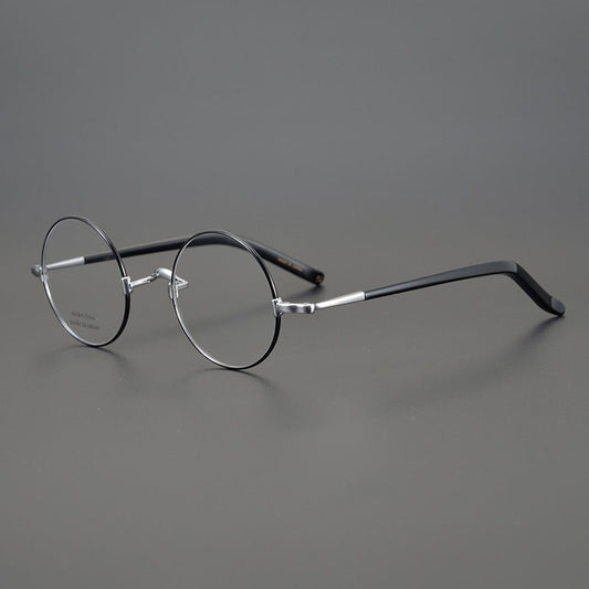 KMN103 Japanese Handmade Round Eyeglasses | Pure Titanium Frame with Integrated Nose Pads - HP eyeglasses