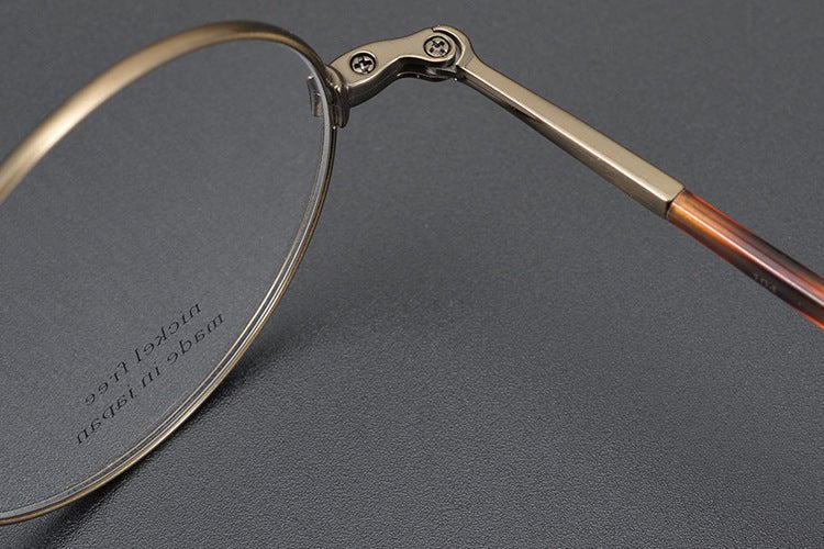 KMN103 Japanese Handmade Round Eyeglasses | Pure Titanium Frame with Integrated Nose Pads - HP eyeglasses