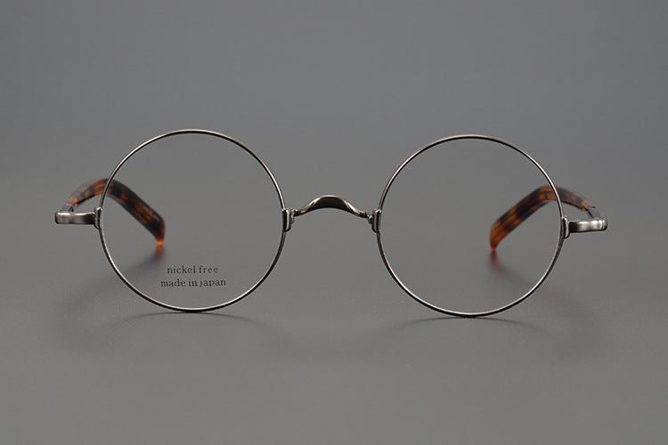 KMN103 Japanese Handmade Round Eyeglasses | Pure Titanium Frame with Integrated Nose Pads - HP eyeglasses