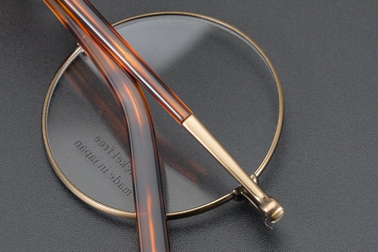 KMN103 Japanese Handmade Round Eyeglasses | Pure Titanium Frame with Integrated Nose Pads - HP eyeglasses