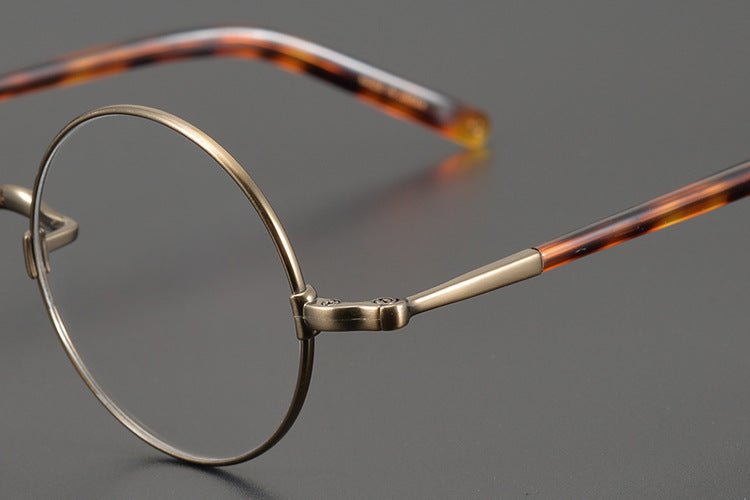 KMN103 Japanese Handmade Round Eyeglasses | Pure Titanium Frame with Integrated Nose Pads - HP eyeglasses