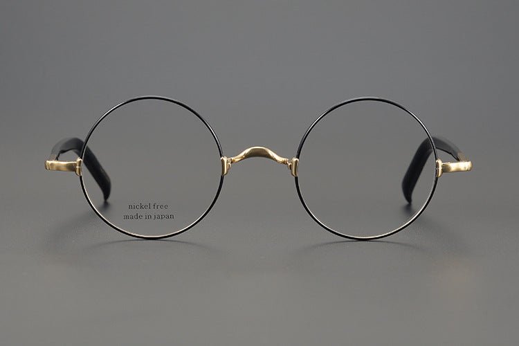 KMN103 Japanese Handmade Round Eyeglasses | Pure Titanium Frame with Integrated Nose Pads - HP eyeglasses