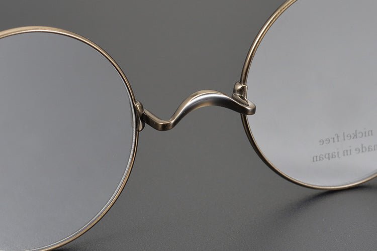 KMN103 Japanese Handmade Round Eyeglasses | Pure Titanium Frame with Integrated Nose Pads - HP eyeglasses