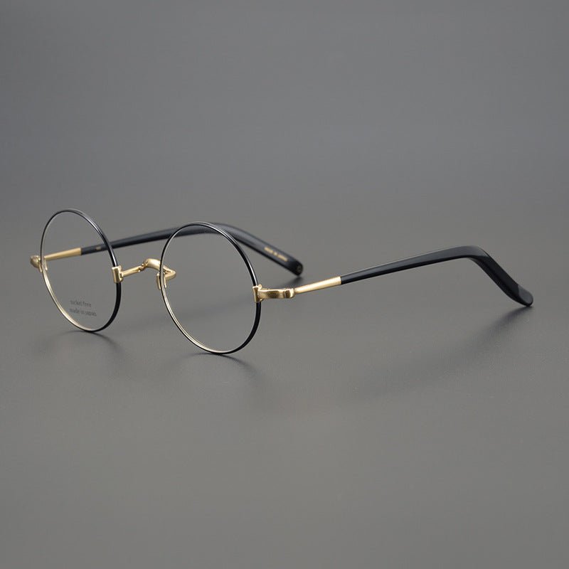 KMN103 Japanese Handmade Round Eyeglasses | Pure Titanium Frame with Integrated Nose Pads - HP eyeglasses