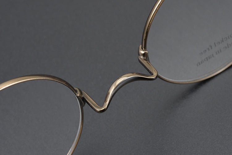 KMN103 Japanese Handmade Round Eyeglasses | Pure Titanium Frame with Integrated Nose Pads - HP eyeglasses