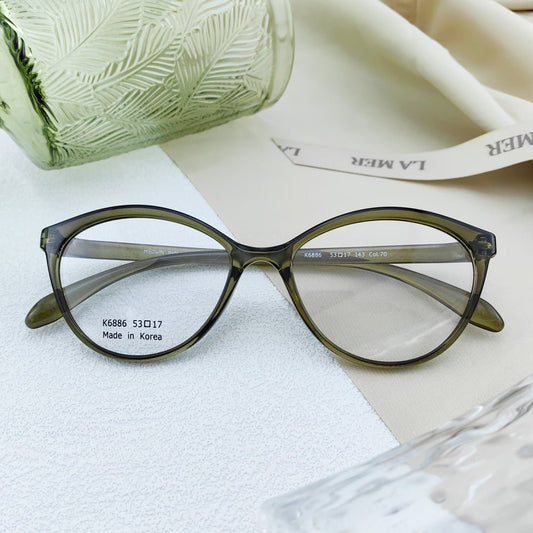 Korean TR90 simple women's cat eye transparent frame glasses - EO - 6886 - HP eyeglasses