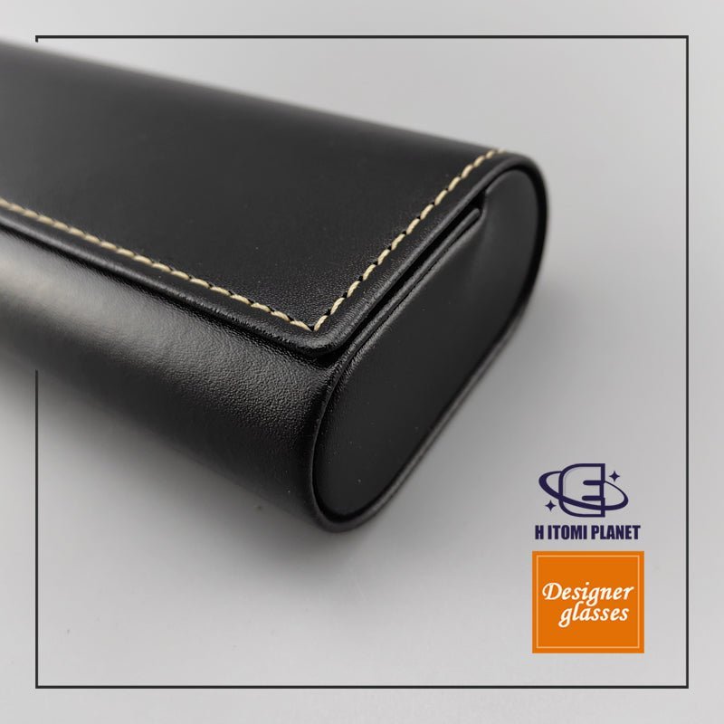 Large Vintage Brown Leather Eyeglasses Case – Premium Quality, Hard Shell, Pressure - Resistant, Thick Velvet Interior for Optical and Sunglasses Storage - HP eyeglasses