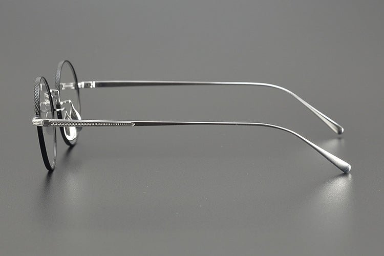 Lightweight Titanium Round Glasses – Retro Purple & Green Full Frame Gothic Style - HP eyeglasses