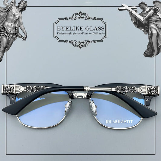 Limited Edition Handcrafted Browline Eyeglass Frame | Gothic Carved Acetate – CH8224 - HP eyeglasses