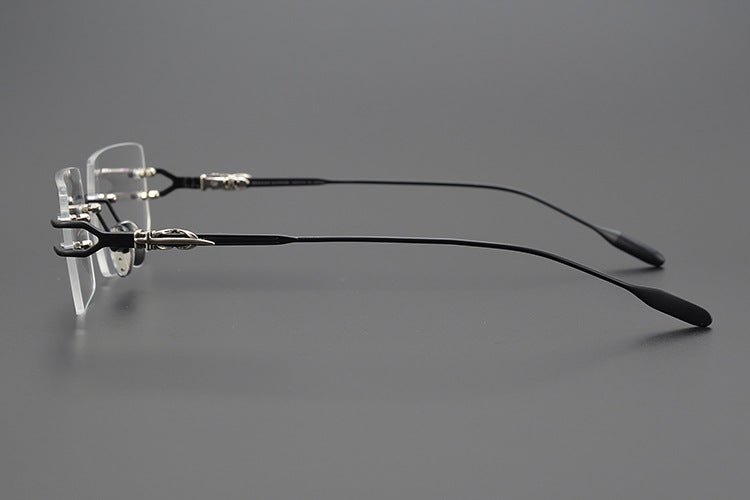 LORDIE Designer Rimless Glasses – Gold Frameless Eyewear with Titanium Temples | Stylish Lightweight Eyeglasses for Men & Women - HP eyeglasses