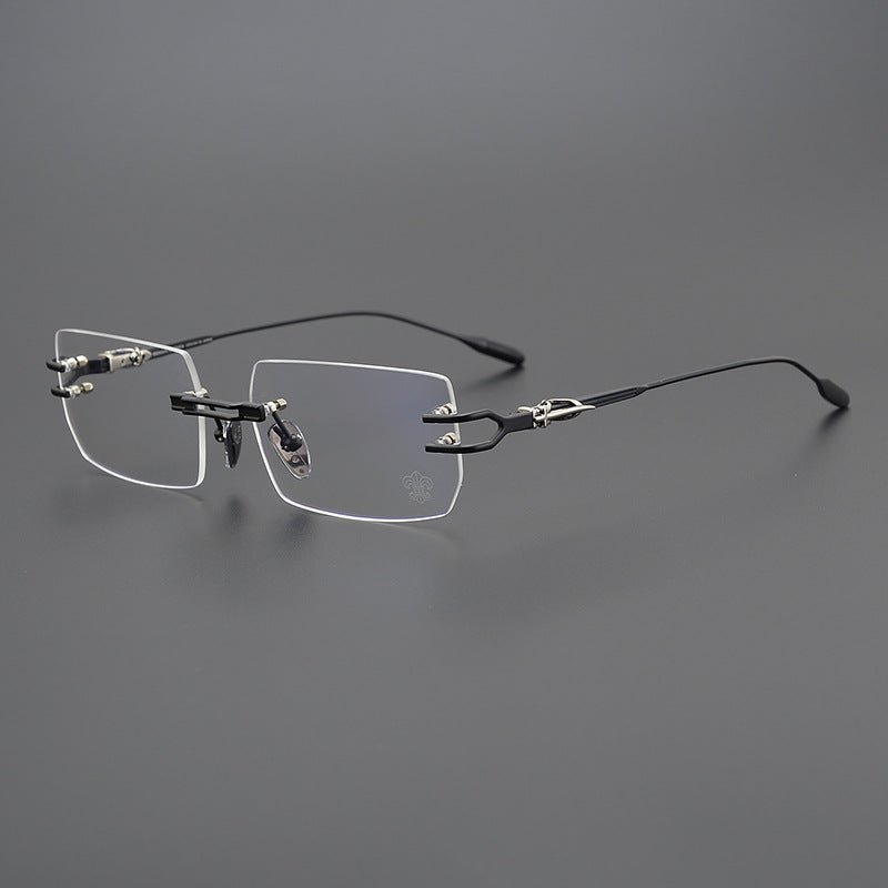 LORDIE Designer Rimless Glasses – Gold Frameless Eyewear with Titanium Temples | Stylish Lightweight Eyeglasses for Men & Women - HP eyeglasses