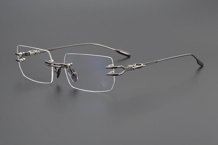 LORDIE Designer Rimless Glasses – Gold Frameless Eyewear with Titanium Temples | Stylish Lightweight Eyeglasses for Men & Women - HP eyeglasses