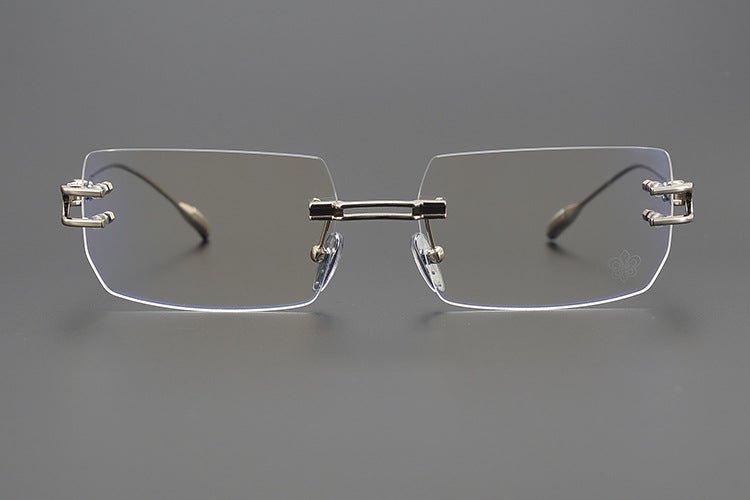 LORDIE Designer Rimless Glasses – Gold Frameless Eyewear with Titanium Temples | Stylish Lightweight Eyeglasses for Men & Women - HP eyeglasses