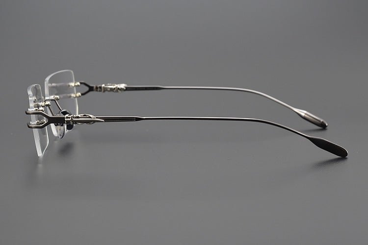 LORDIE Designer Rimless Glasses – Gold Frameless Eyewear with Titanium Temples | Stylish Lightweight Eyeglasses for Men & Women - HP eyeglasses