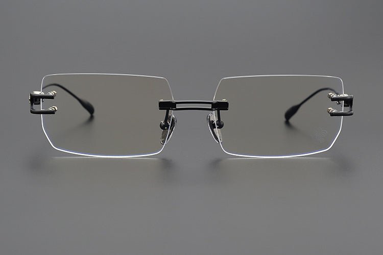 LORDIE Designer Rimless Glasses – Gold Frameless Eyewear with Titanium Temples | Stylish Lightweight Eyeglasses for Men & Women - HP eyeglasses