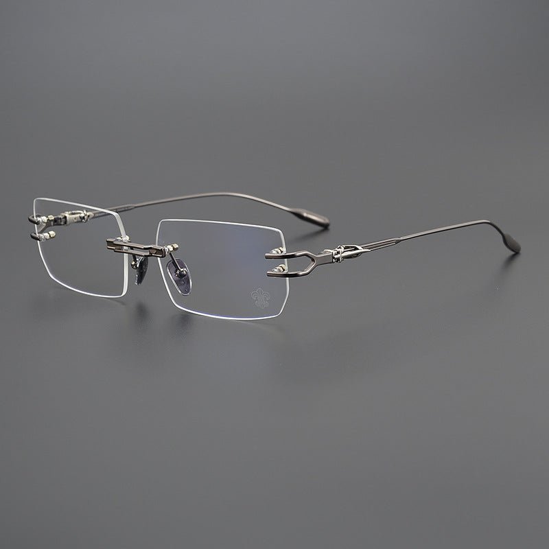 LORDIE Designer Rimless Glasses – Gold Frameless Eyewear with Titanium Temples | Stylish Lightweight Eyeglasses for Men & Women - HP eyeglasses