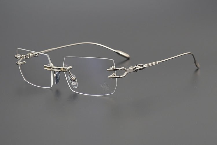 LORDIE Designer Rimless Glasses – Gold Frameless Eyewear with Titanium Temples | Stylish Lightweight Eyeglasses for Men & Women - HP eyeglasses