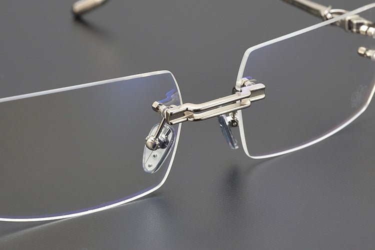 LORDIE Designer Rimless Glasses – Gold Frameless Eyewear with Titanium Temples | Stylish Lightweight Eyeglasses for Men & Women - HP eyeglasses