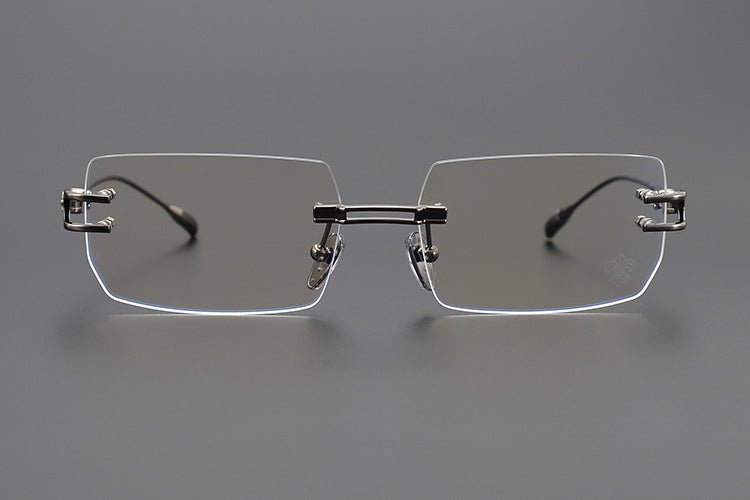 LORDIE Designer Rimless Glasses – Gold Frameless Eyewear with Titanium Temples | Stylish Lightweight Eyeglasses for Men & Women - HP eyeglasses