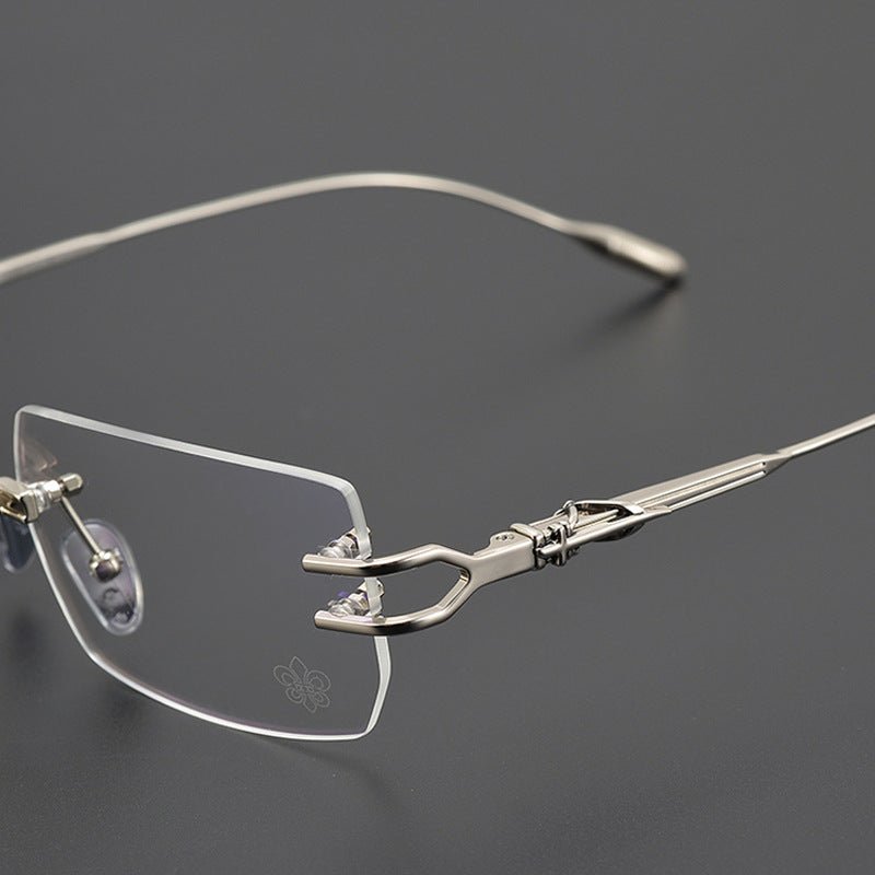 LORDIE Designer Rimless Glasses – Gold Frameless Eyewear with Titanium Temples | Stylish Lightweight Eyeglasses for Men & Women - HP eyeglasses
