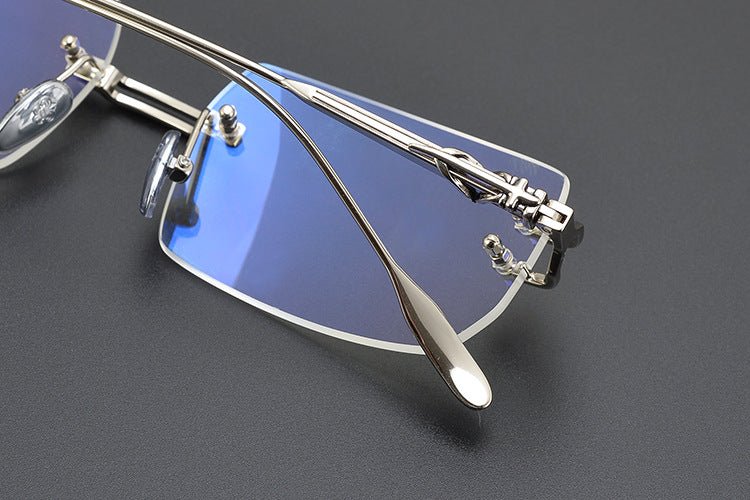 LORDIE Designer Rimless Glasses – Gold Frameless Eyewear with Titanium Temples | Stylish Lightweight Eyeglasses for Men & Women - HP eyeglasses